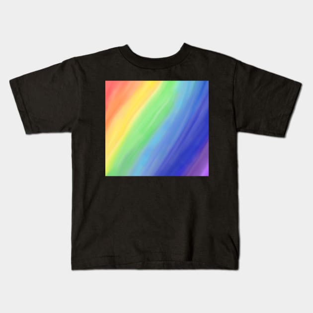 Watercolor Rainbow Wave Kids T-Shirt by Art by Deborah Camp